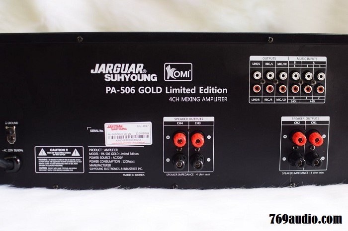 mặt sau Amply Jarguar 506 Gold Limited Edition